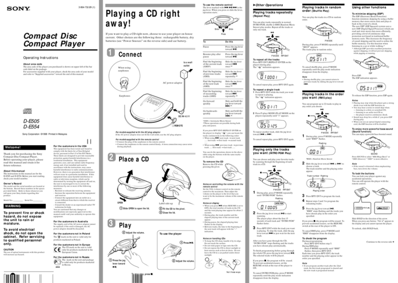 Sony D-E505 User manual