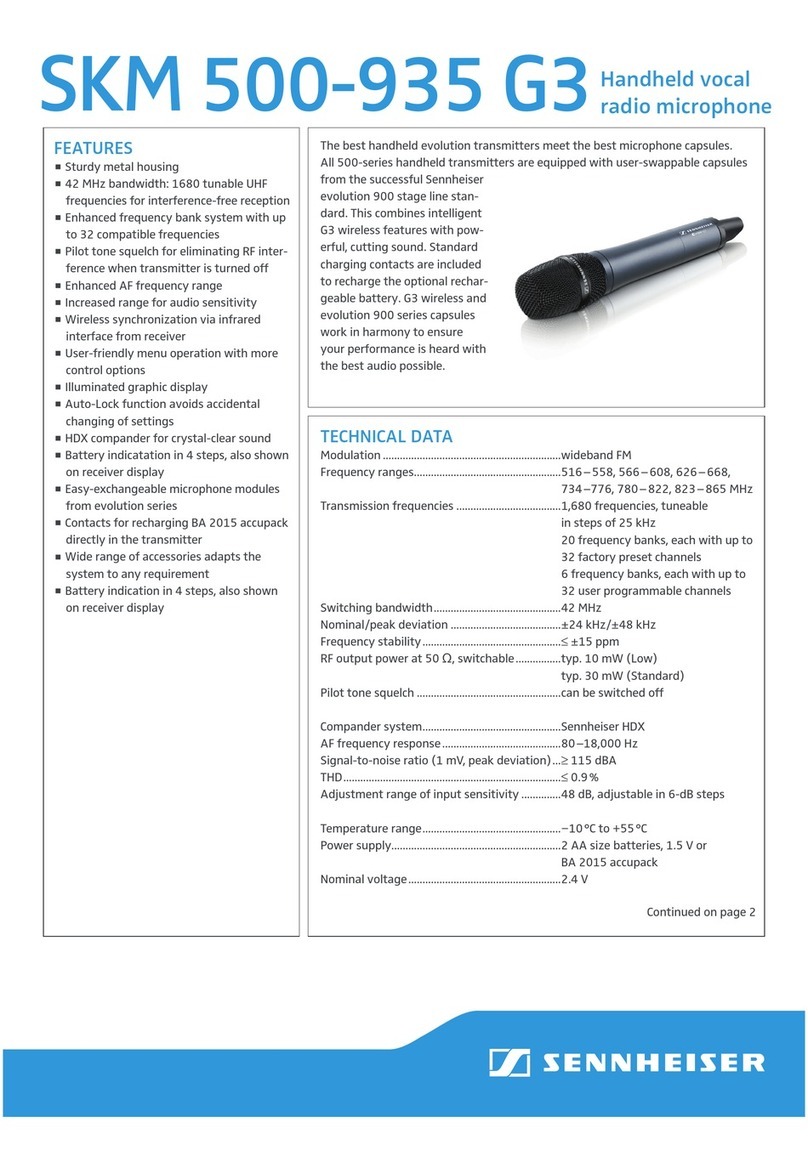 Sennheiser SKM 500-935 G3 Quick manual