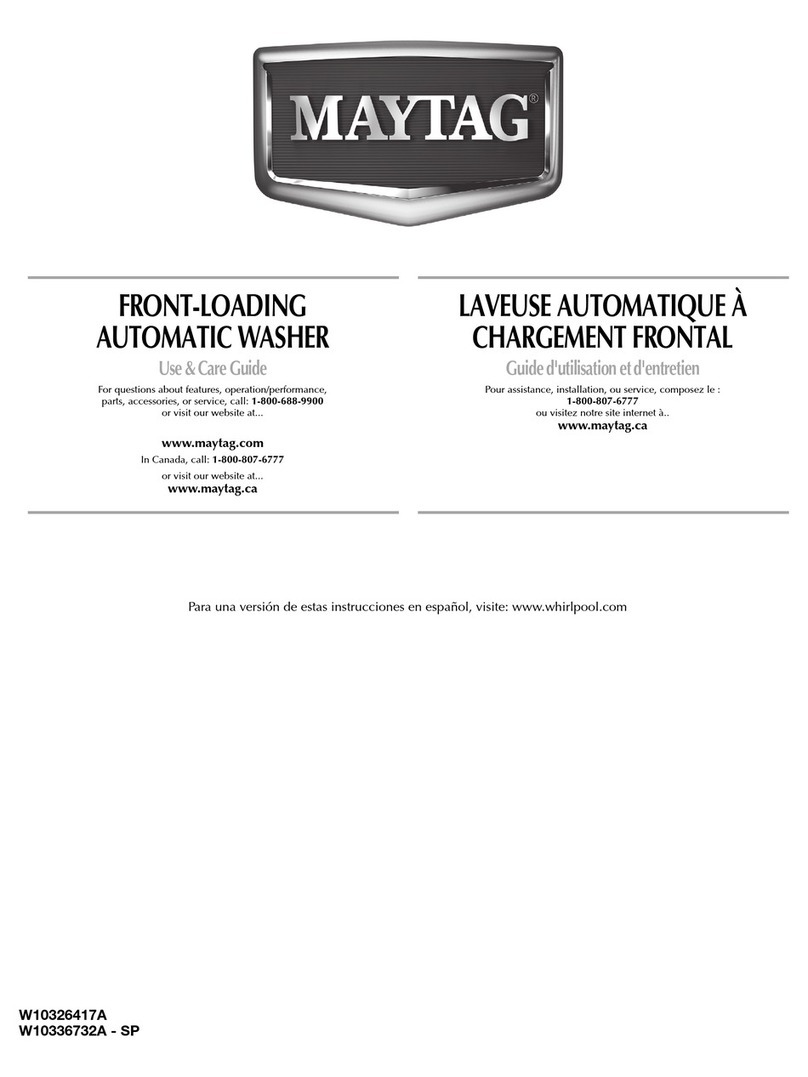 Maytag FRONT-LOADING AUTOMATIC WASHER User manual