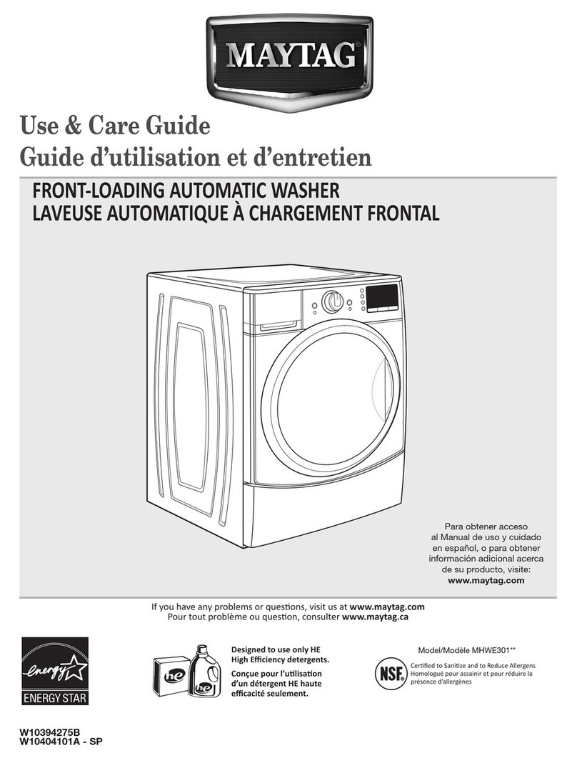Maytag MHWE301 Series Use & care guide