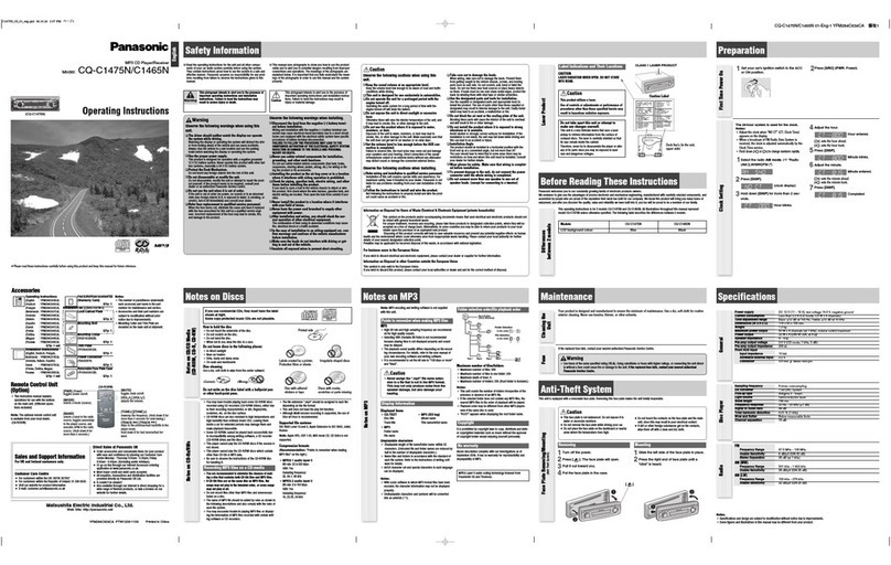 Panasonic CQ-C1465N User manual Panasonic CQ-C1465N User manual