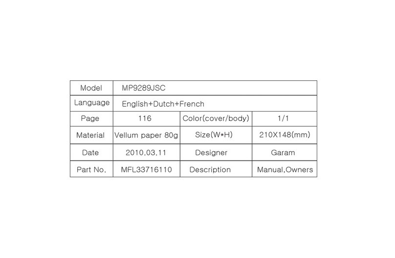 LG SolarCUBE MP9280JSC User manual LG SolarCUBE MP9280JSC User manual