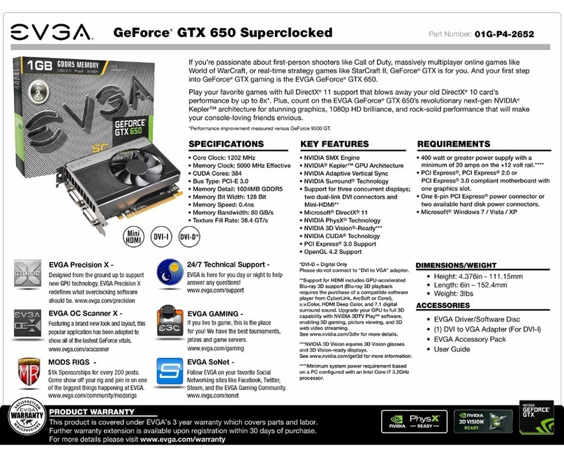 EVGA GeForce GTX 650 Superclocked quick guide
