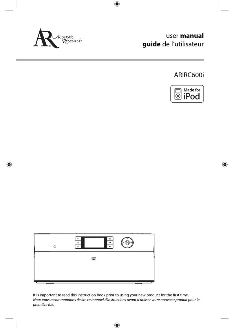 Acoustic Research ARIRC600i user manual