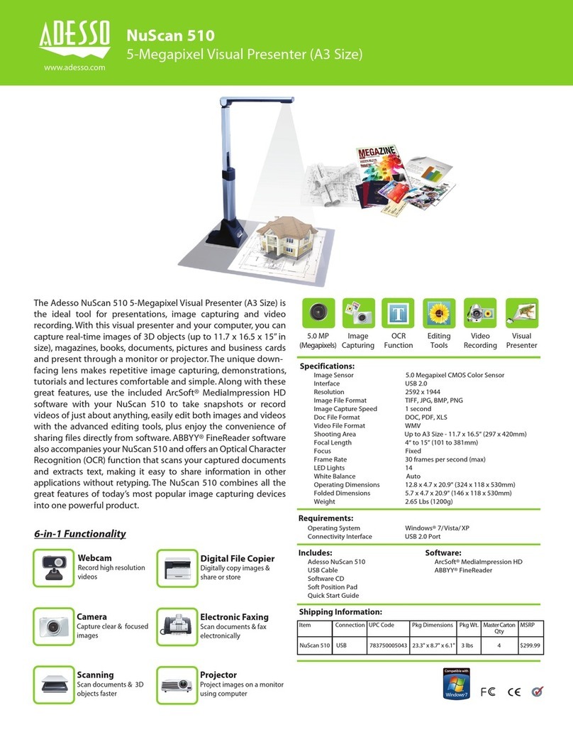 Adesso NuScan 510 User manual
