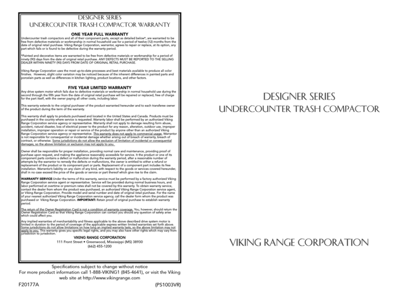 Viking Designer DFC180 instructions