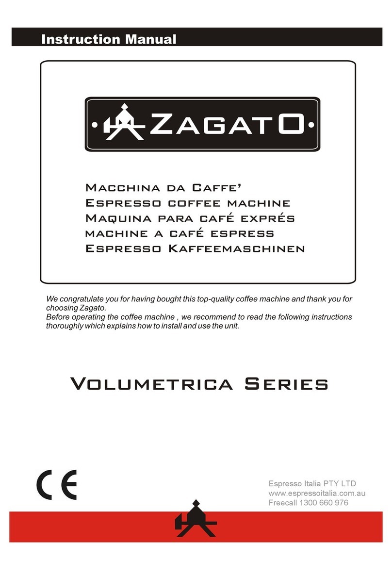 ZAGATO ESPRESSO COFFEE MACHINE User manual