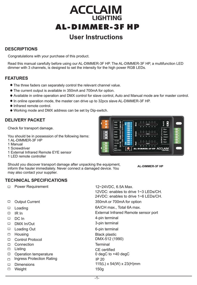Acclaim Lighting AL-DIMMER-3F HP User manual
