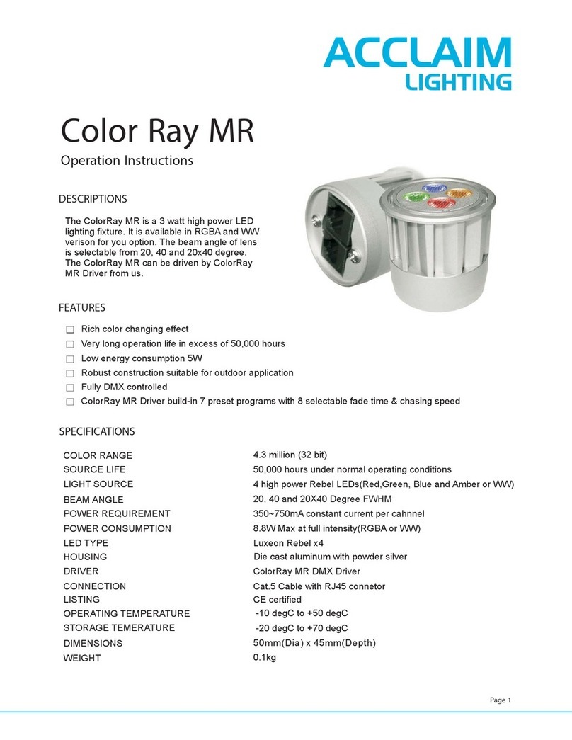 Acclaim Lighting Color Ray MR Operation instructions