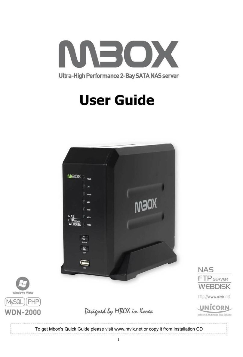 MBOX Ultra-High Performance 2-Bay SATA NAS Server User manual
