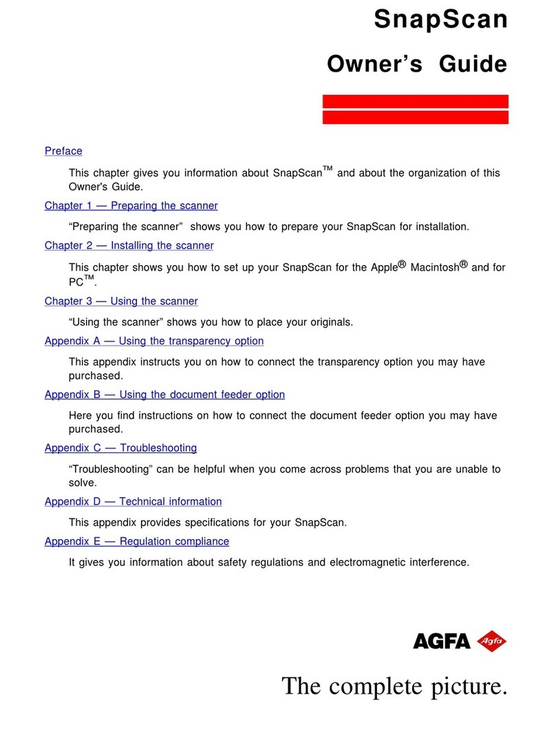 AGFA SnapScan User manual
