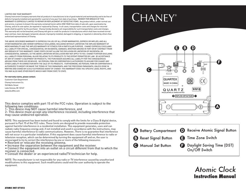 Chaney Instrument Atomic Clock instruction manual Chaney Instrument Atomic Clock instruction manual