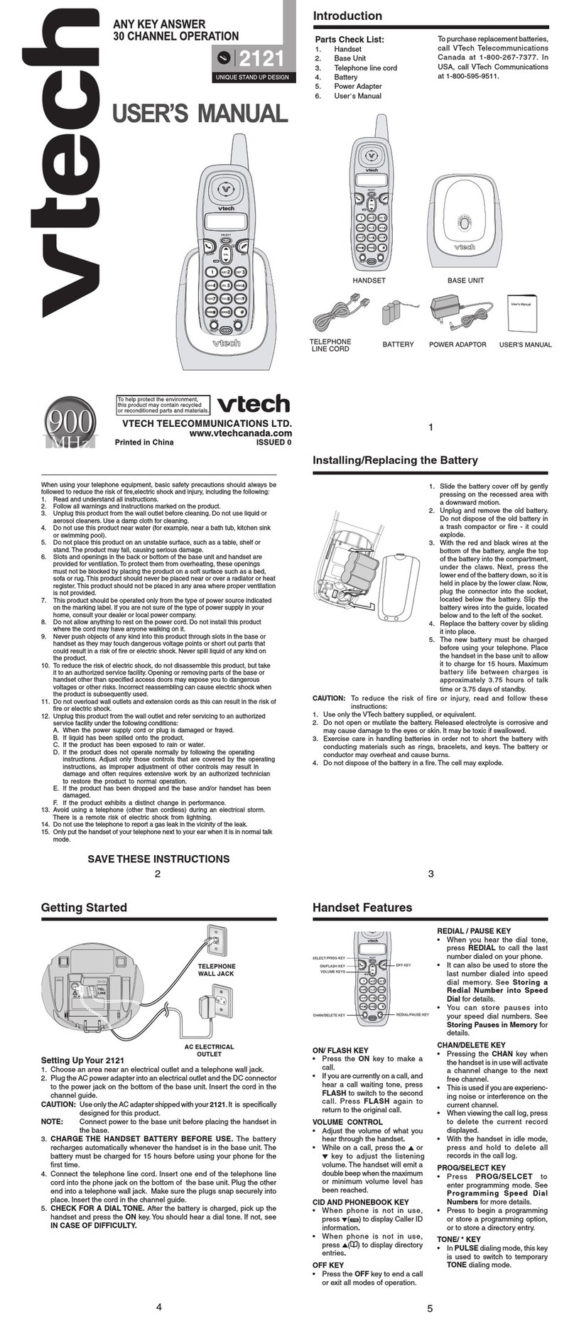 V-tech 2121 User manual