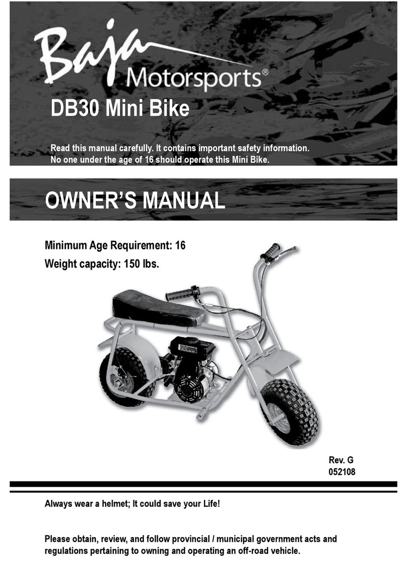 Bajaj Motorsport DB30 Mini Bike owner's manual