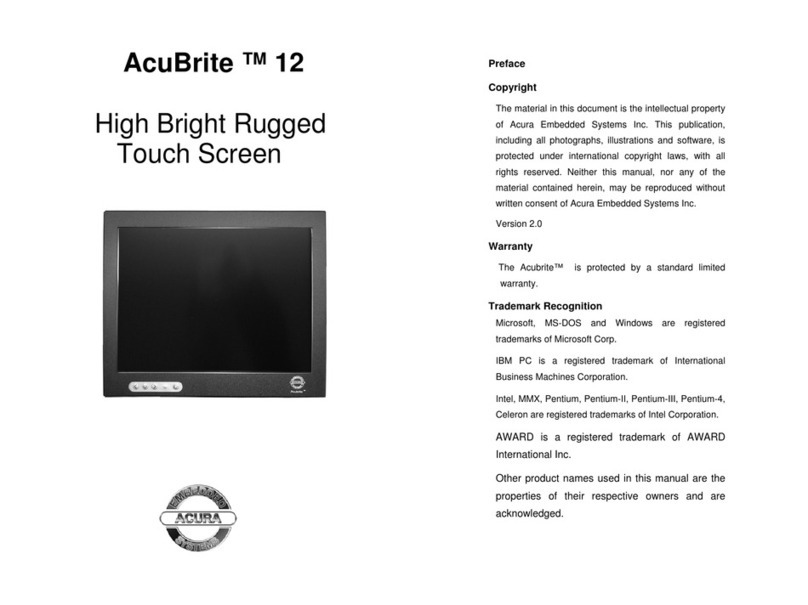 Acura Embedded AcuBrite 12 user manual Acura Embedded AcuBrite 12 user manual