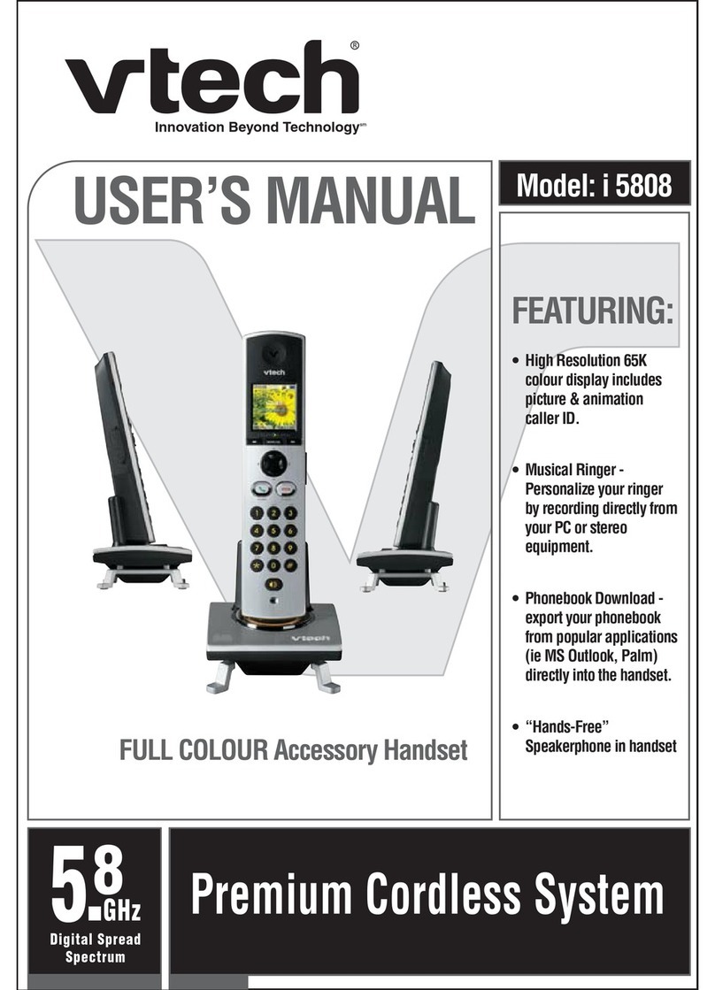 V-tech I5808 - Cordless Extension Handset User manual