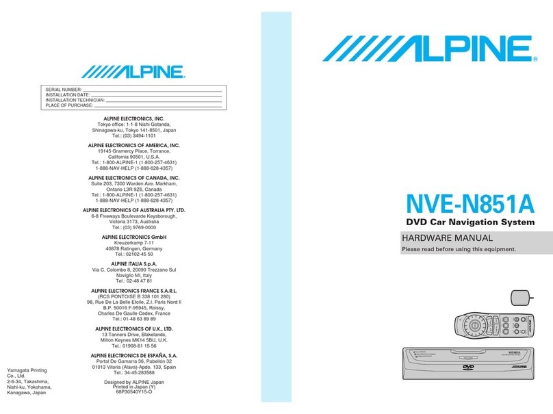 Alpine NVE-851A User manual
