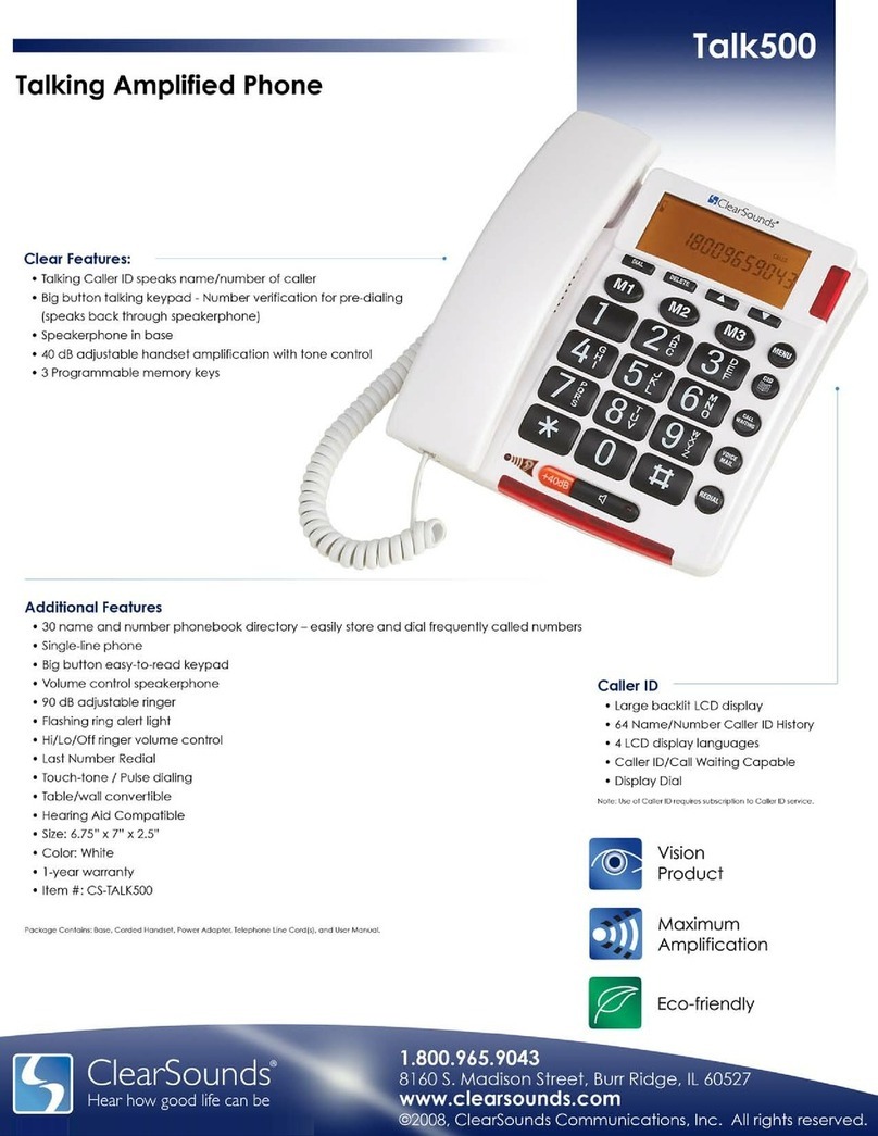 ClearSounds TALK500 ER User manual