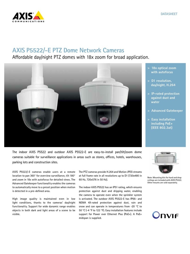 Axis P5522-E PTZ datasheet