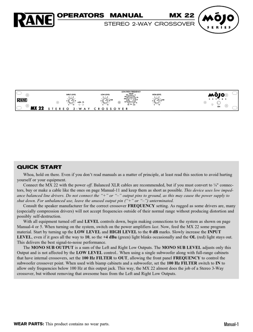 Rane MX 22 User manual