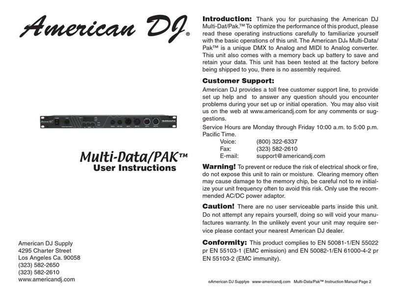 American DJ Multi-Data/PAK User instructions