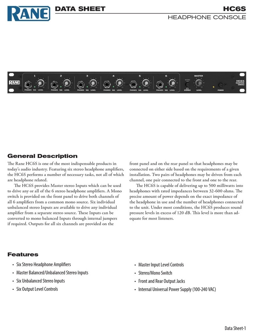 Rane HC6S datasheet