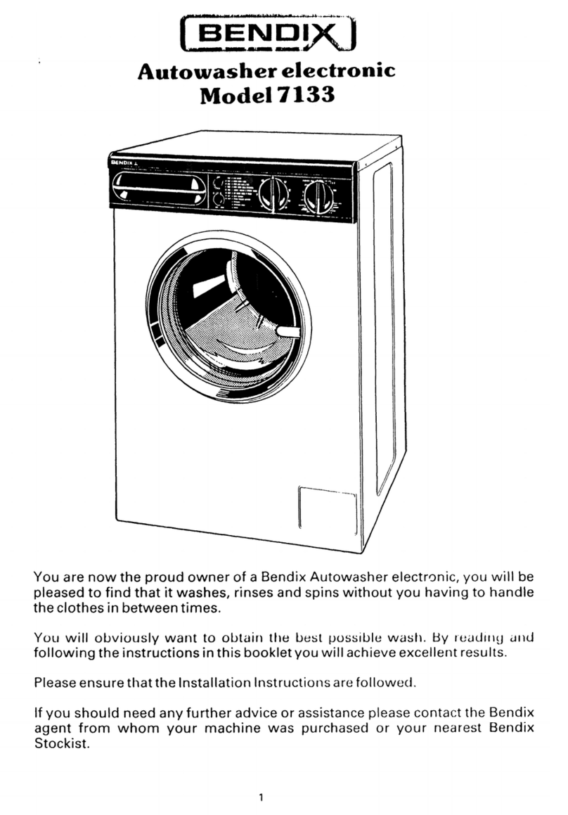Tricity Bendix 7133 Installation and operating instructions