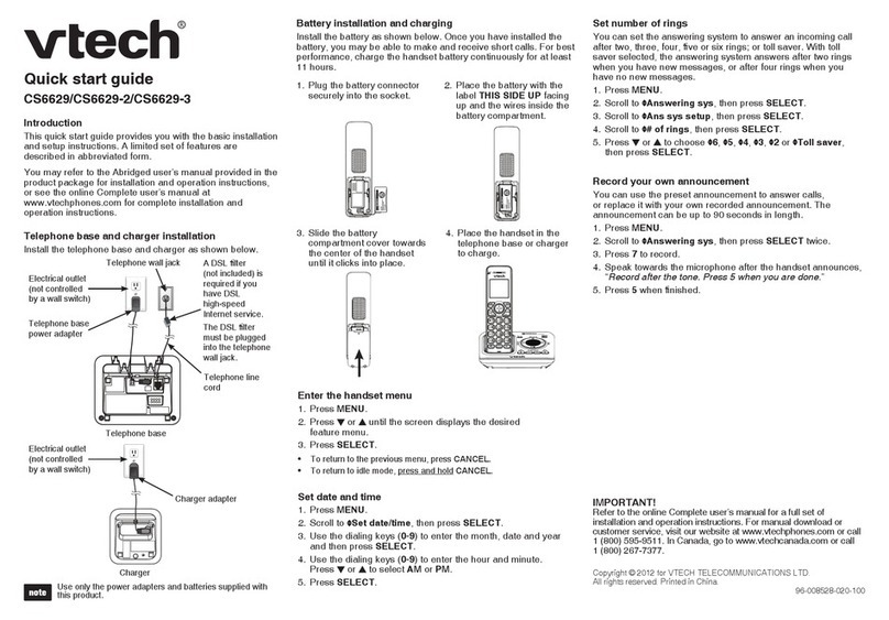 V-tech CS6629 User manual