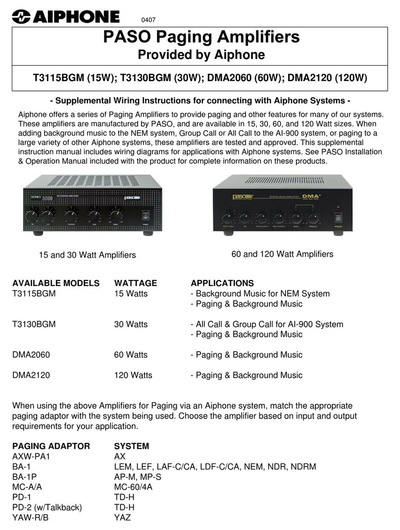 Aiphone T3115BGM User manual