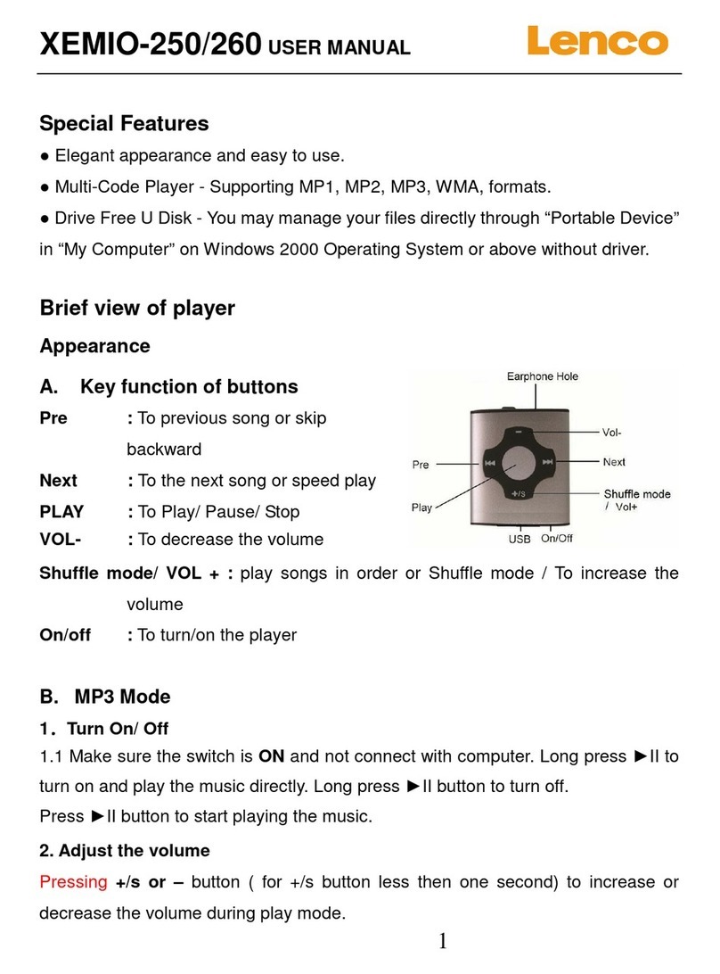 LENCO XEMIO-250 User manual