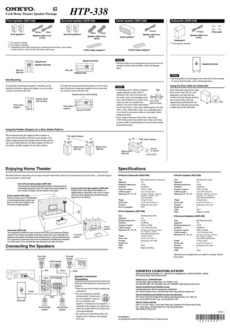 Onkyo HTP-338 User manual
