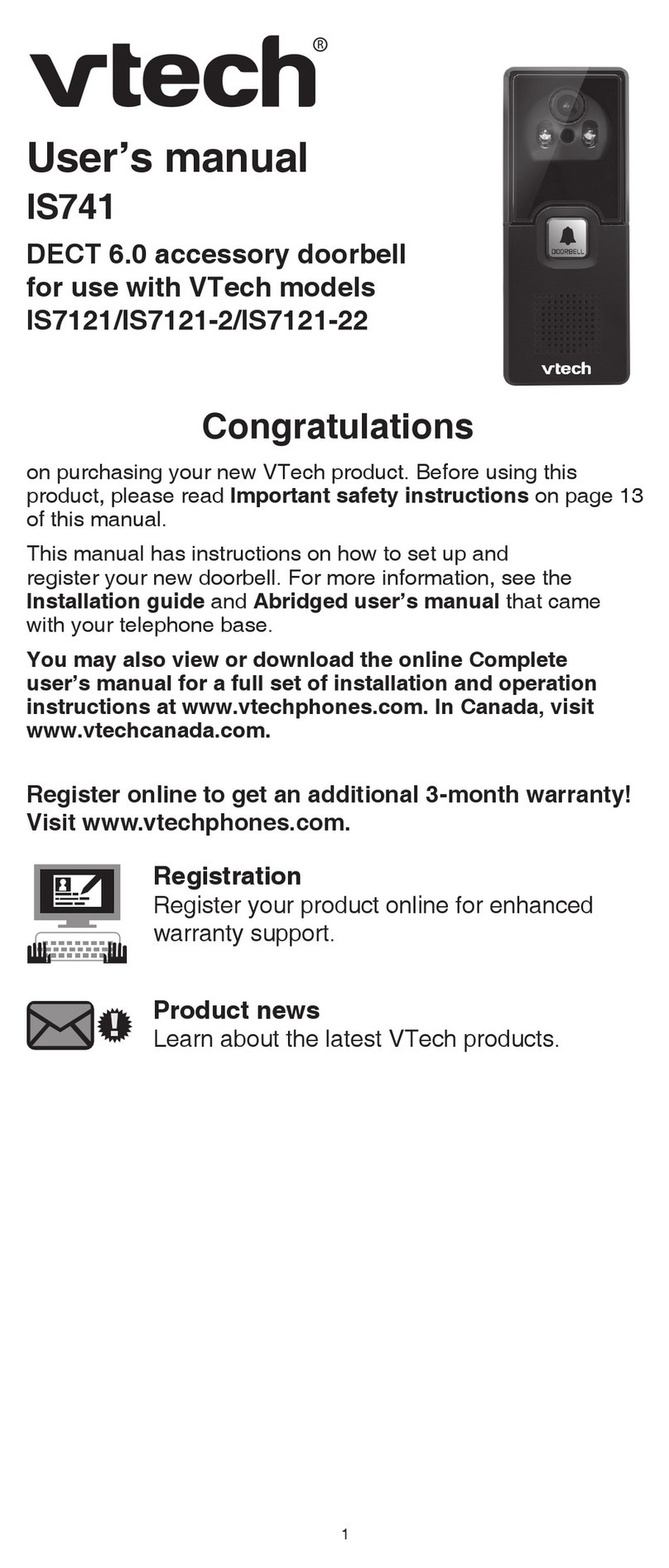 V-tech IS741IS741 User manual