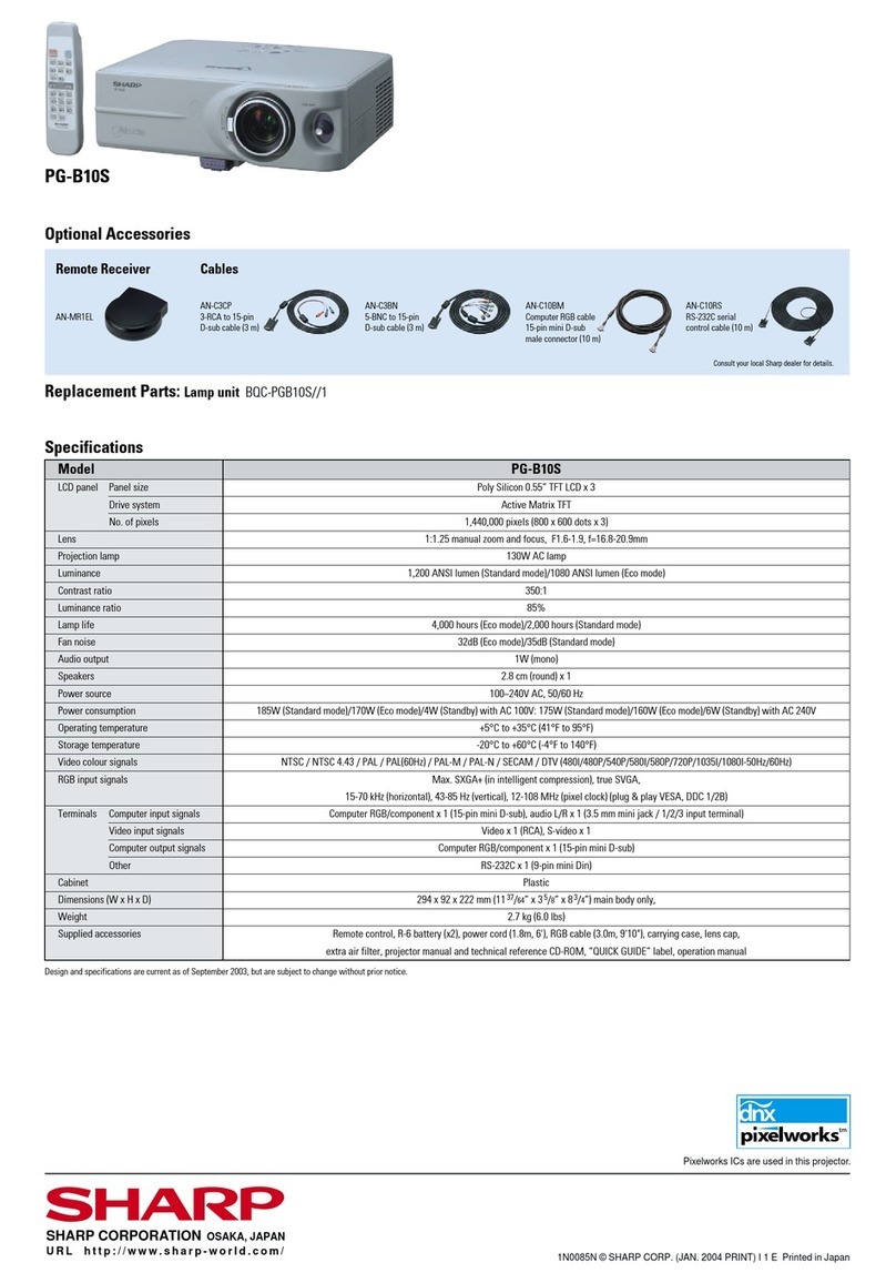 Sharp Notevision PG-B10S User manual