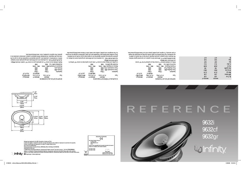Infinity REFERENCE 9632i quick guide