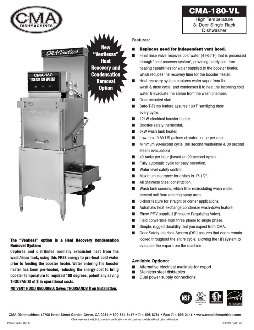 CMA Dishmachines CMA-180VL user manual