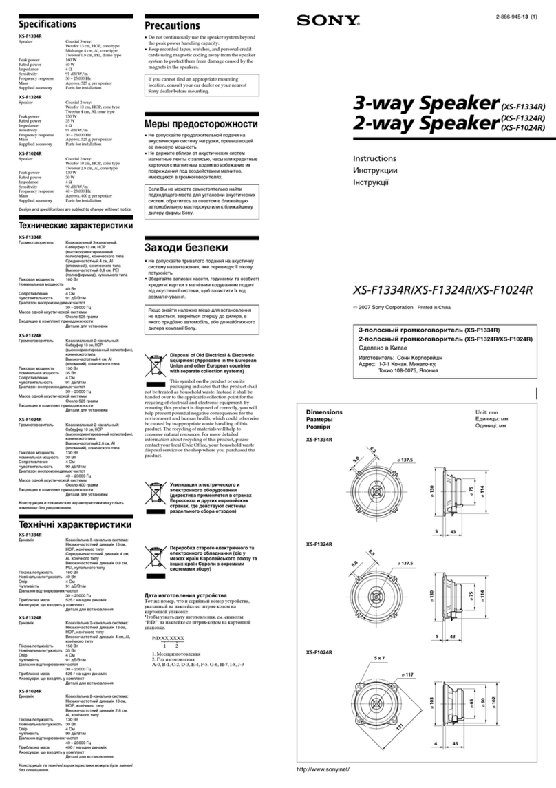 Sony XS-F1024R instructions