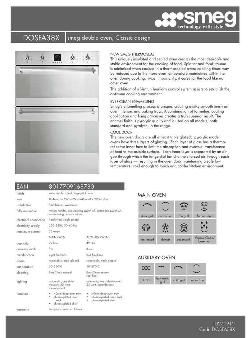 Smeg DOSFA38X Information sheet