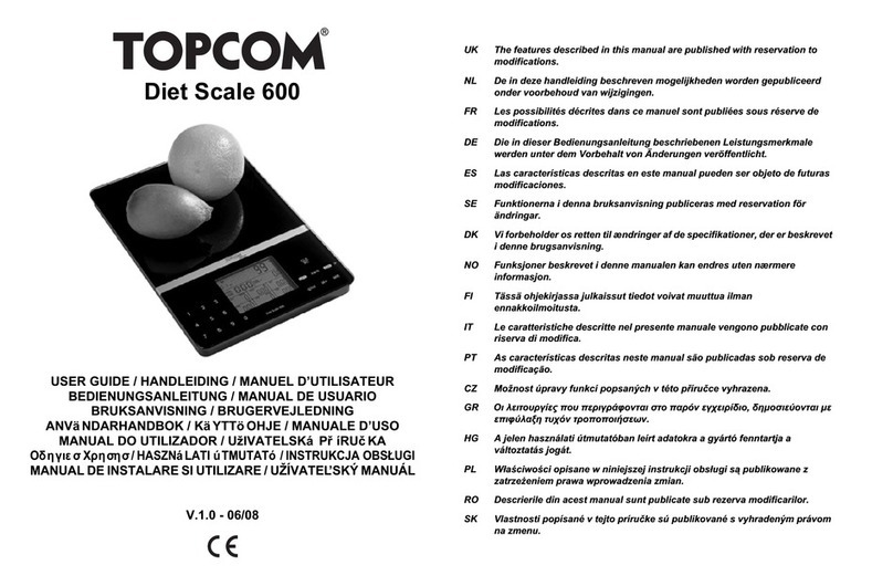 Topcom Diet Scale 600 User manual