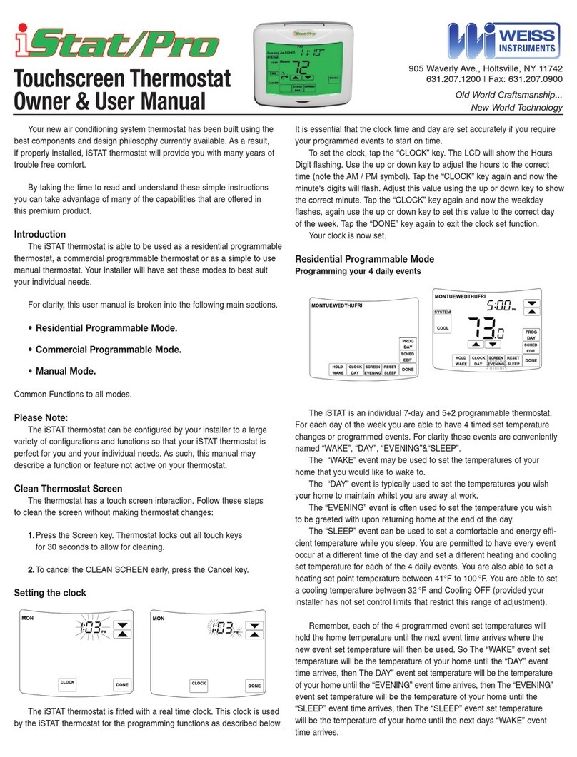 Weiss Instruments iStat/Pro User manual