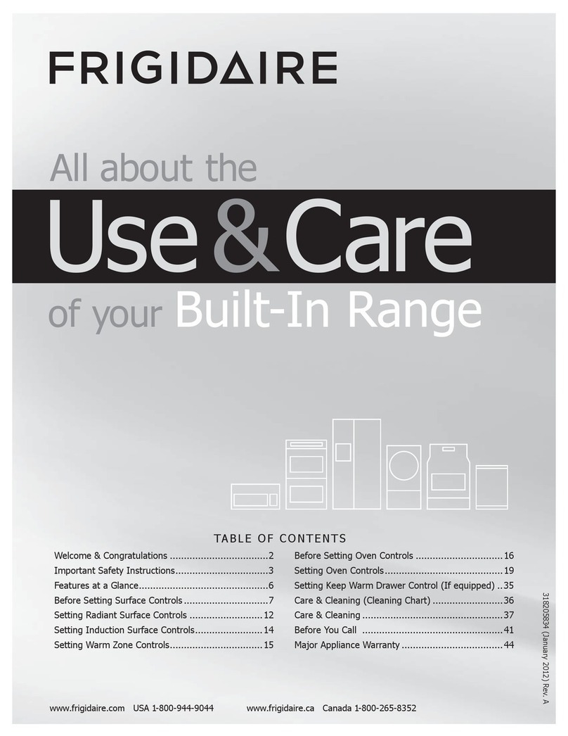 Frigidaire 318205834 Use & care guide
