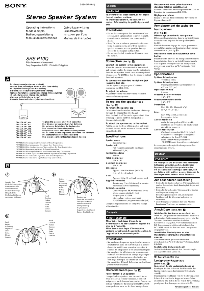 Sony SRS-P10Q User manual Sony SRS-P10Q User manual