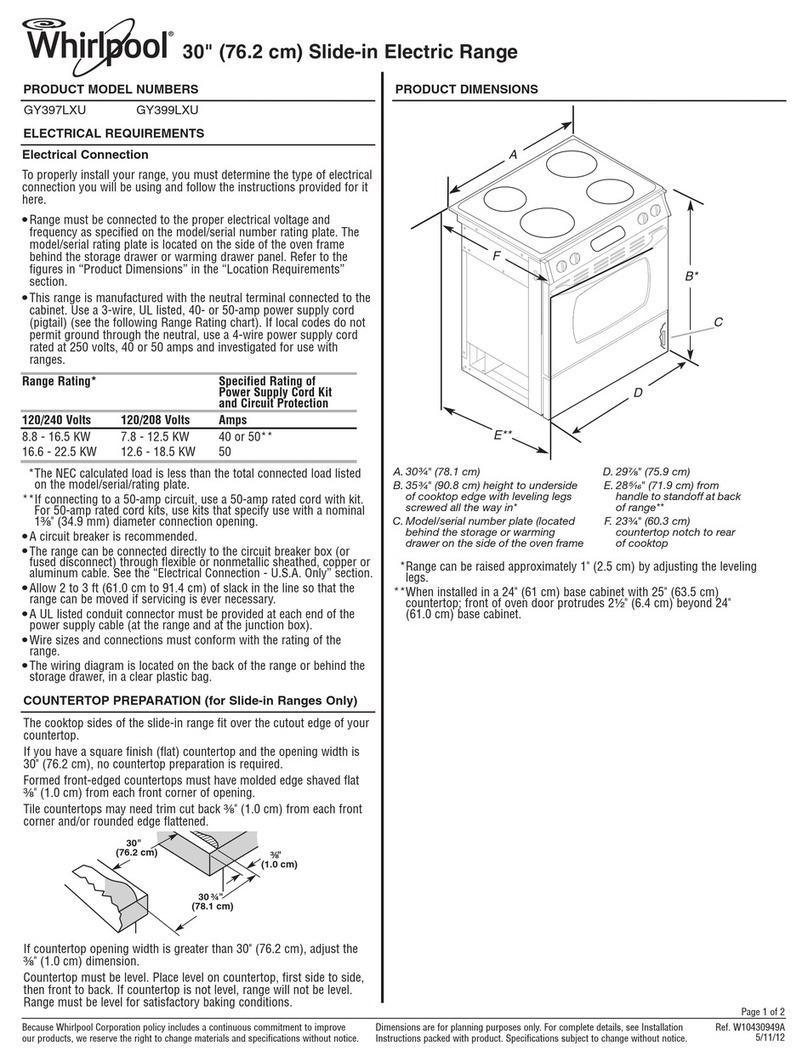 Whirlpool Gold GY399LXU manual&nbsp;