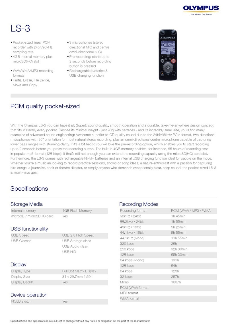 Olympus LS-3 User manual
