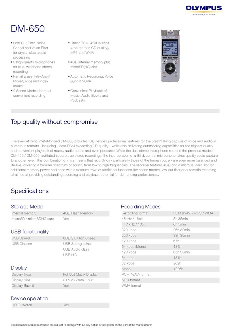 Olympus DM-650 Specifications