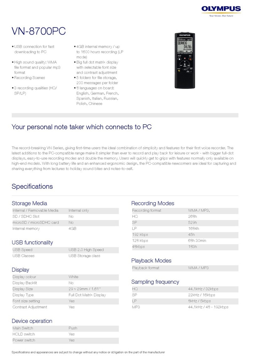 Olympus VN-8700PC User manual