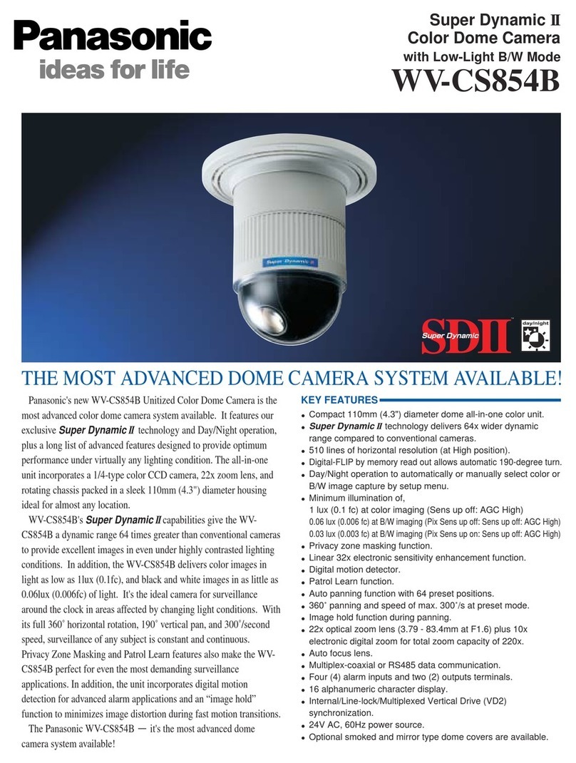 Panasonic Super Dynamic II WV-CS854B User manual