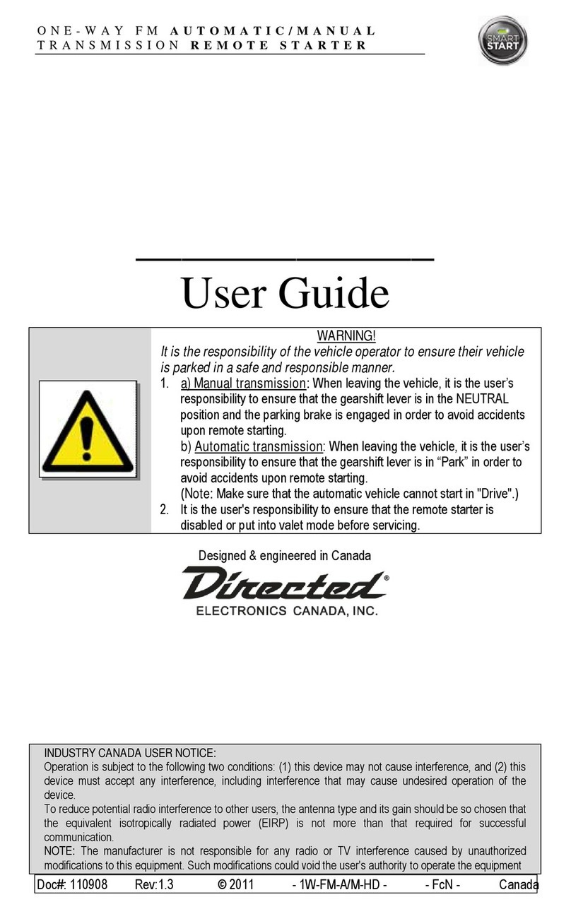 Directed Electronics Smart start User manual