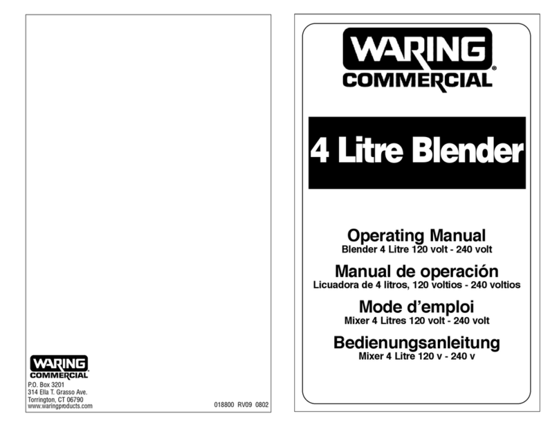 Waring 4 Litre Blender User manual Waring 4 Litre Blender User manual