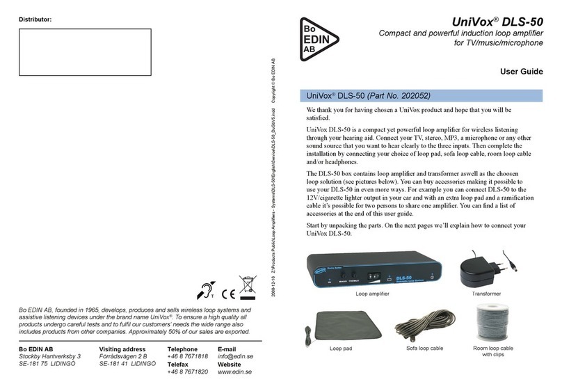 Bo EDIN AB UniVox DLS-50 user guide