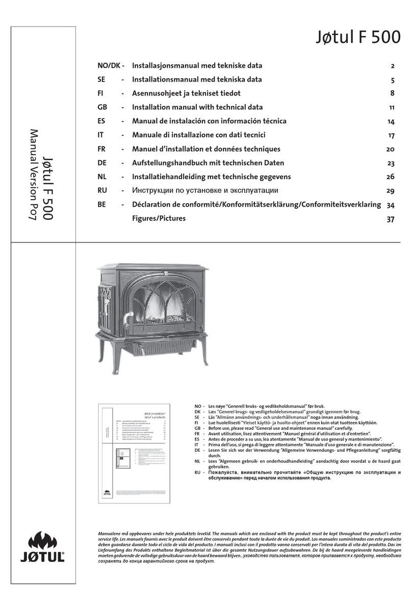 Jøtul Oslo F 500 Installation manual with technical data